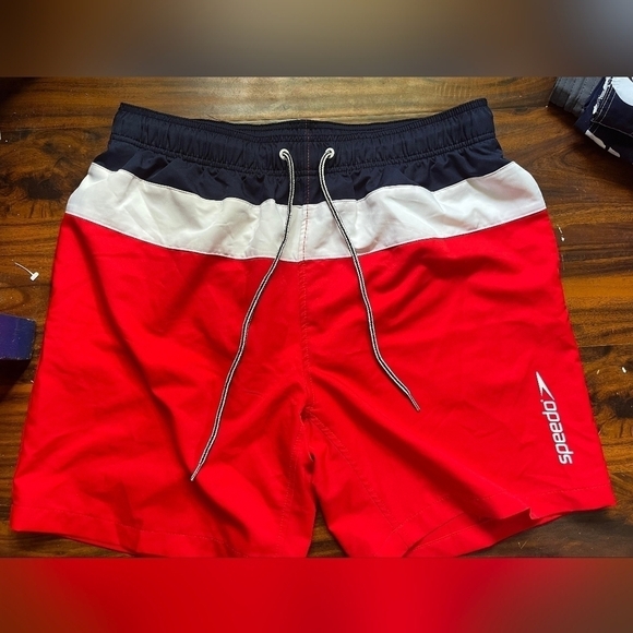 Speedo Tricolor Colorblock Men's Board Shorts Surfer Lined Swim Trunks XL EUC - Picture 1 of 8